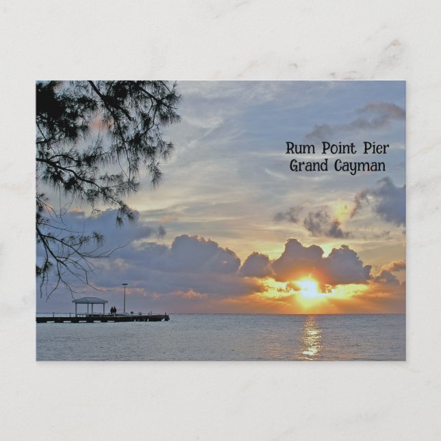  "SUNSET AT RUM POINT Pier, GRAND CAYMAN Postcard (Front)