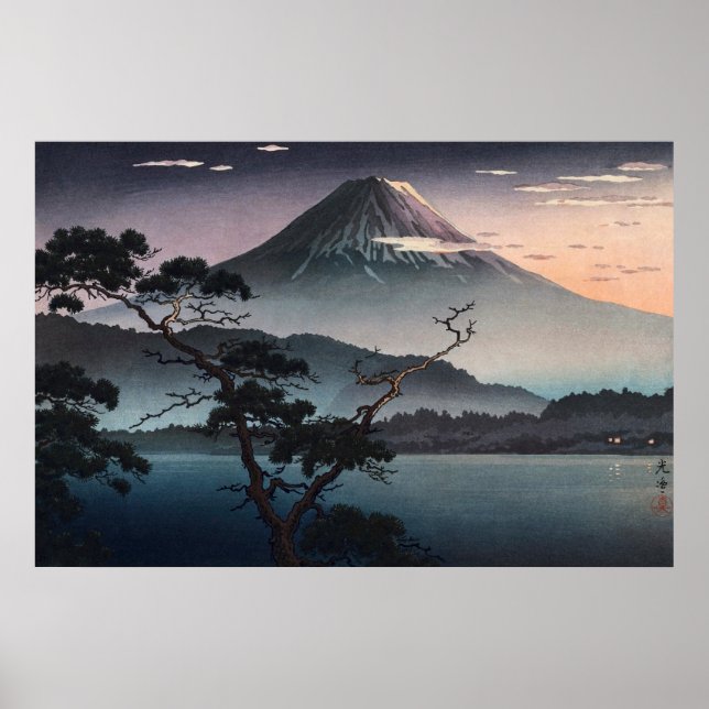 Sunset at Saiko Lake by Tsuchiya Koitsu Poster (Front)