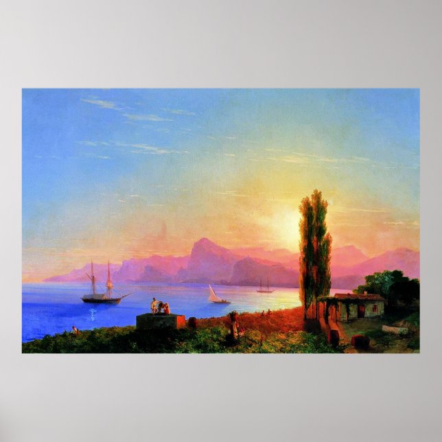 Sunset at Sea, fine art by Ivan Aivazovsky Poster (Front)