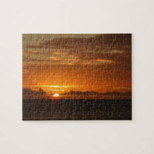 Sunset at Sea I Tropical Colourful Seascape Jigsaw Puzzle