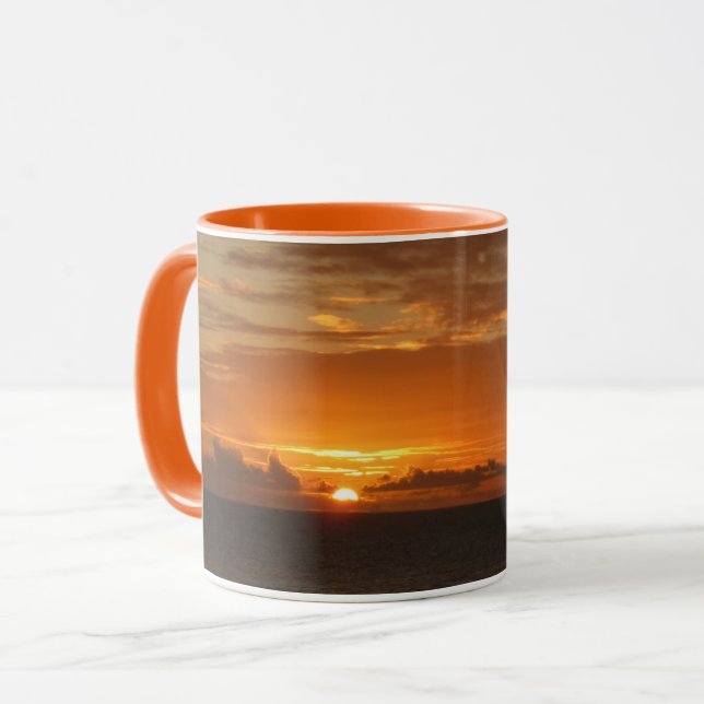 Sunset at Sea I Tropical Colourful Seascape Mug (Front Left)