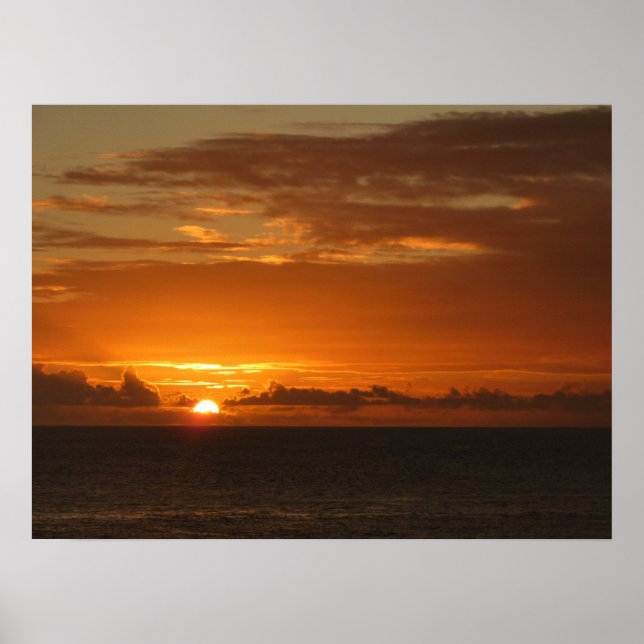 Sunset at Sea I Tropical Colourful Seascape Poster (Front)