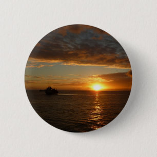 Sunset at Sea II Tropical Seascape 6 Cm Round Badge
