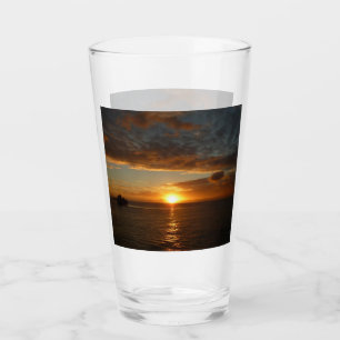 Sunset at Sea II Tropical Seascape Glass