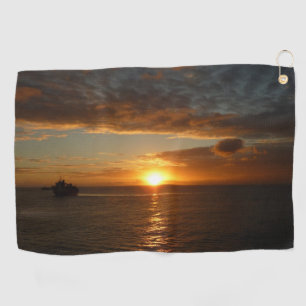 Sunset at Sea II Tropical Seascape Golf Towel