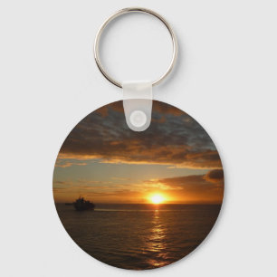 Sunset at Sea II Tropical Seascape Key Ring