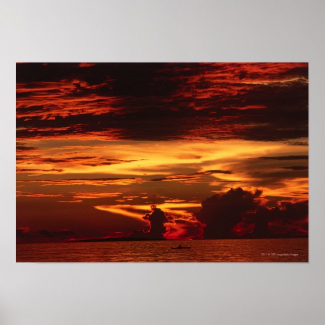 Sunset at sea poster (Front)