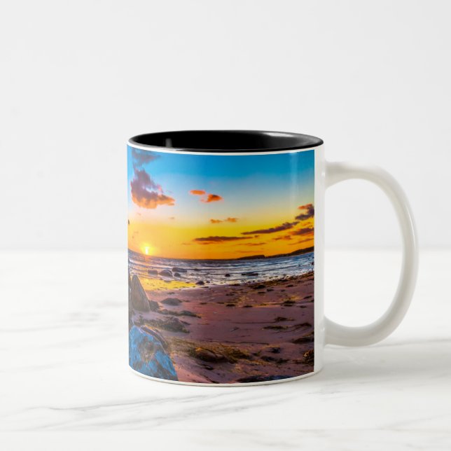 Sunset At Sea Two-Tone Coffee Mug (Right)