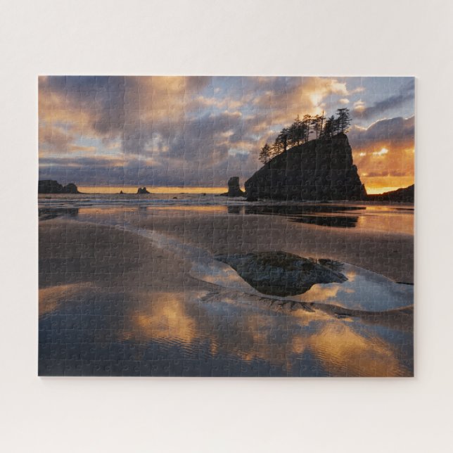 Sunset at Second Beach in Olympic National Park Jigsaw Puzzle (Horizontal)