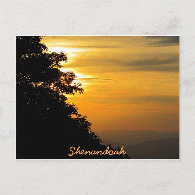 Sunset at Shenandoah Postcard (Front)