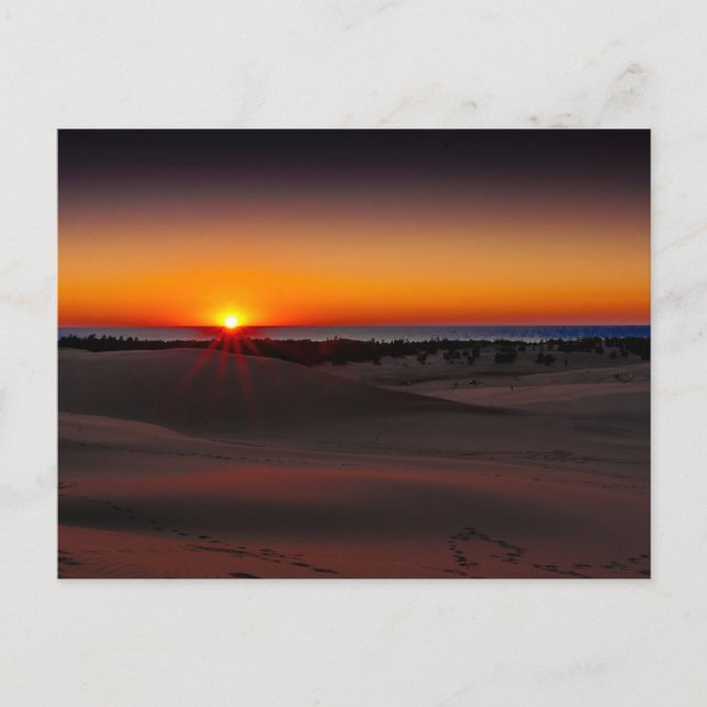 Sunset at Silver Lake State Park, Michigan Postcard (Front)