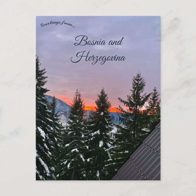 Sunset at Sisava Bosnia and Herzegovina Postcard (Front)