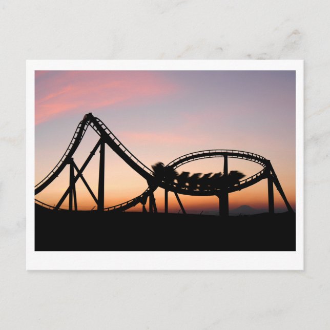 Sunset at Six Flags Magic Mountain Postcard (Front)