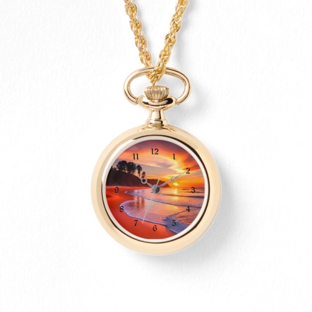 Sunset at the Beach, AI generated, Watch (Front)
