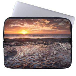 Sunset at the beach, California Laptop Sleeve