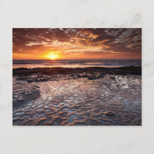 Sunset at the beach, California Postcard