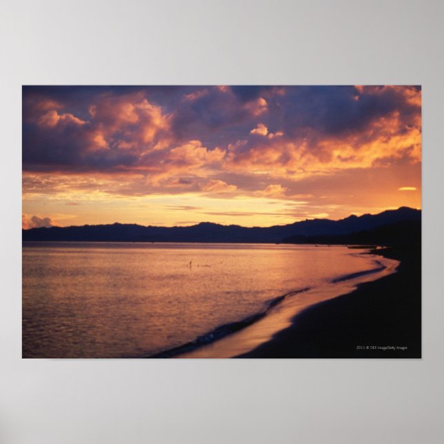 Sunset at the beach poster (Front)