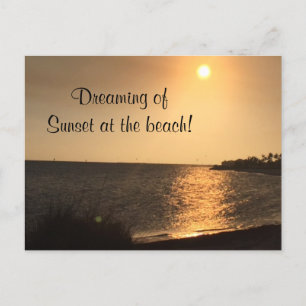 Sunset at the Beach Quote Postcard