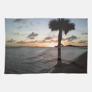 Sunset At The Beach Tea Towel