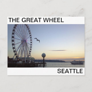SUNSET AT THE GREAT WHEEL SEATTLE POSTCARD