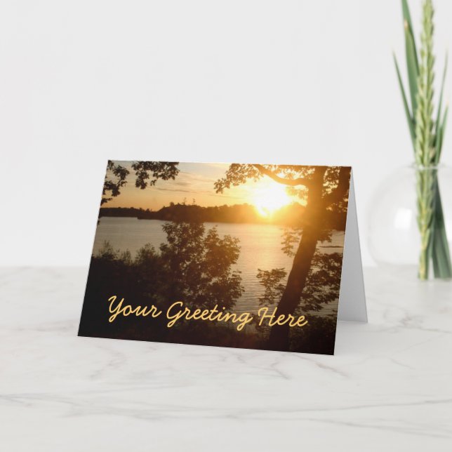 Sunset At The Lake Greeting Card (Front)