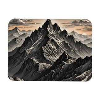 Sunset at the mountains artwork magnet