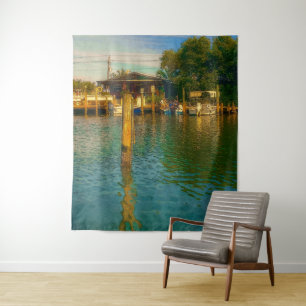 Sunset at the old Watering Hole Tapestry
