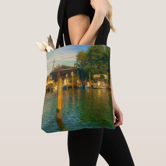 Sunset at the old Watering Hole Tote Bag (Close Up)