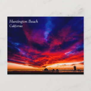 Sunset at the Pier, Huntington Beach, CA Postcard