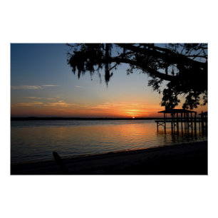 Sunset at the river poster