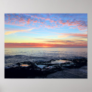 Sunset at the Tide Pools Poster