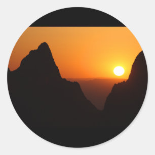 Sunset at the Window Classic Round Sticker