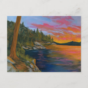 Sunset At Tubbs Hill Holiday Postcard