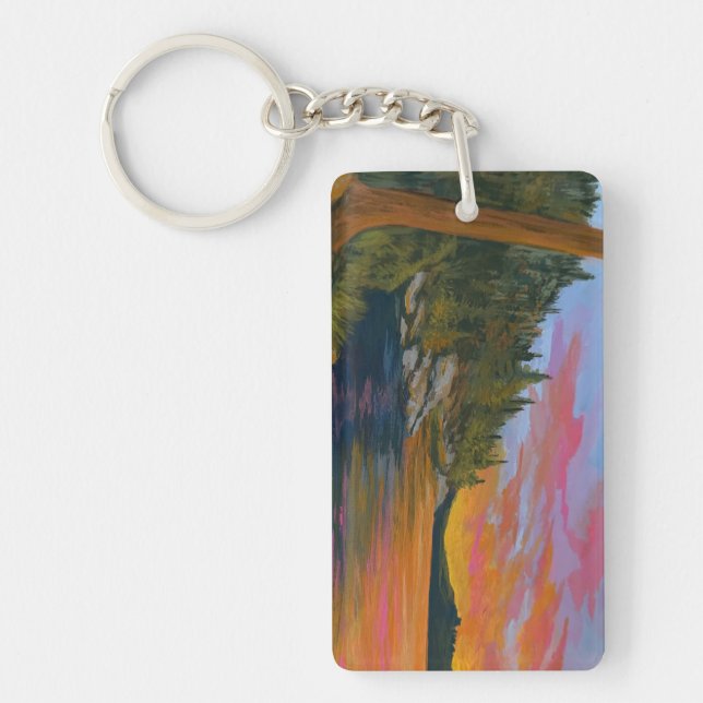 Sunset at Tubbs Hill Key Ring (Front)