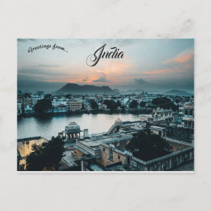 Sunset at Udaipur India Postcard