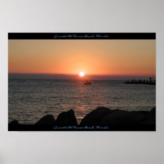 Sunset At Venice Beach, Florida Poster