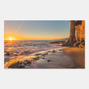Sunset at Victoria Beach 2 Rectangular Sticker