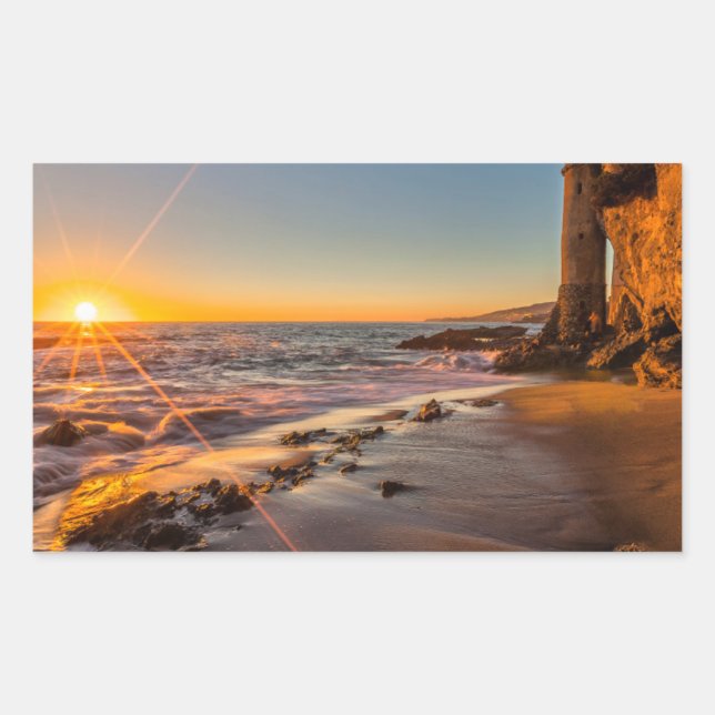 Sunset at Victoria Beach 2 Rectangular Sticker (Front)
