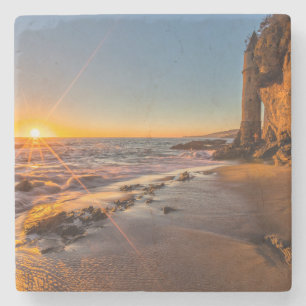 Sunset at Victoria Beach 2 Stone Coaster