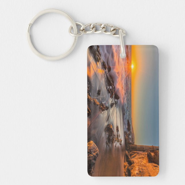 Sunset at Victoria Beach Key Ring (Front)