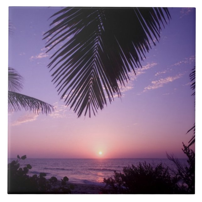 Sunset at West End, Cayman Brac, Cayman Islands, Tile (Front)
