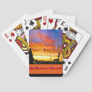 Sunset at Wollaston Beach Playing Cards