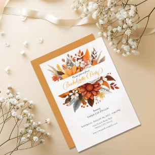 Sunset Autumn Floral Bachelorette Party Invitation