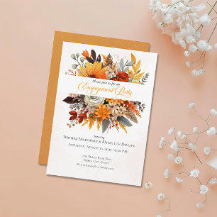 Sunset Autumn Floral Engagement Party Invitation