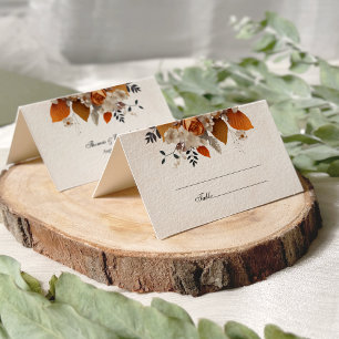 Sunset Autumn Floral Wedding Place Card