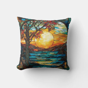 Sunset Autumn Scene Throw Pillow