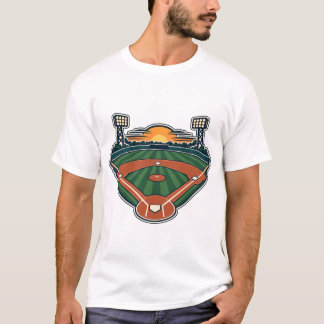 Sunset Baseball Field Stadium Lights T-Shirt