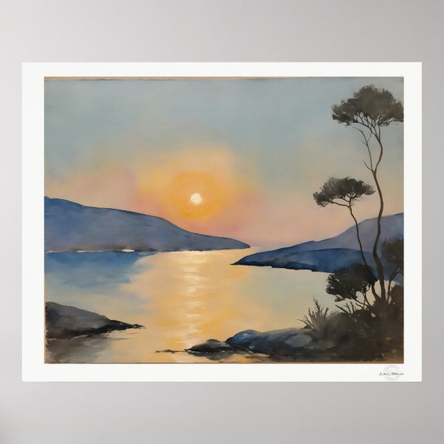 Sunset Bay Landscape Poster (Front)