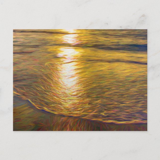 Sunset Beach Abstract Art Postcard (Front)