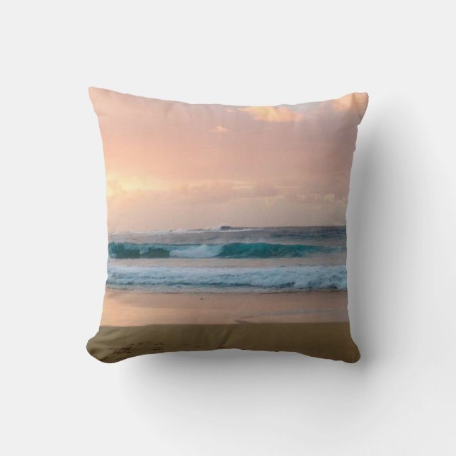 Sunset Beach and ocean  Cushion (Front)